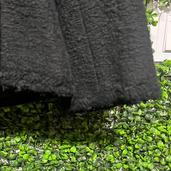 ZARA Black Tweed Frayed Blazer with Gem Buttons Size Large - Picture 7 of 9